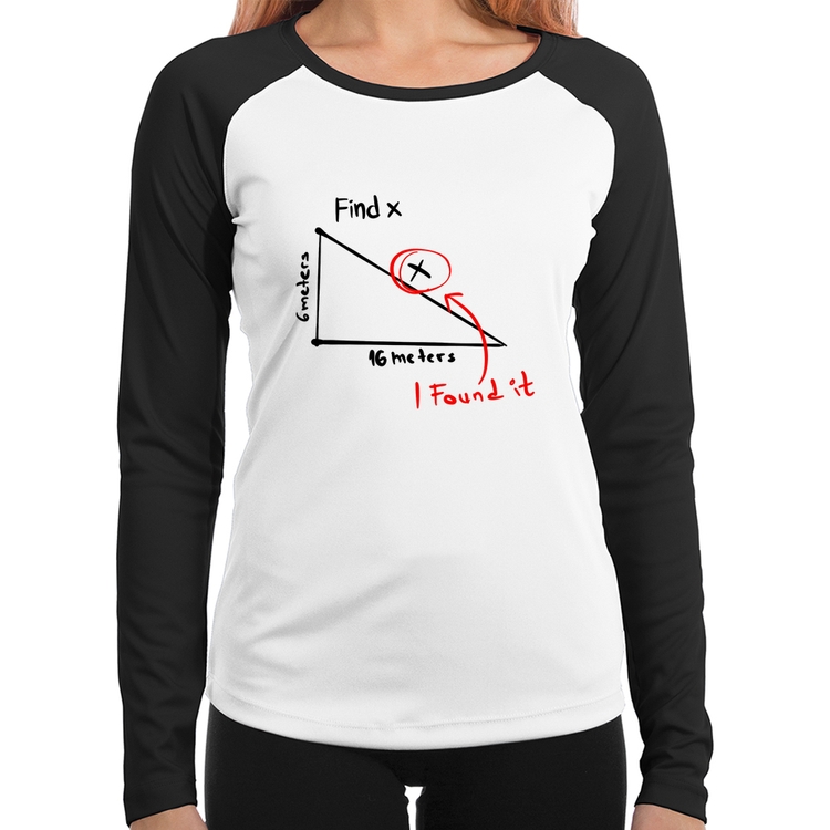 Baby Look Raglan Find The X Manga Longa