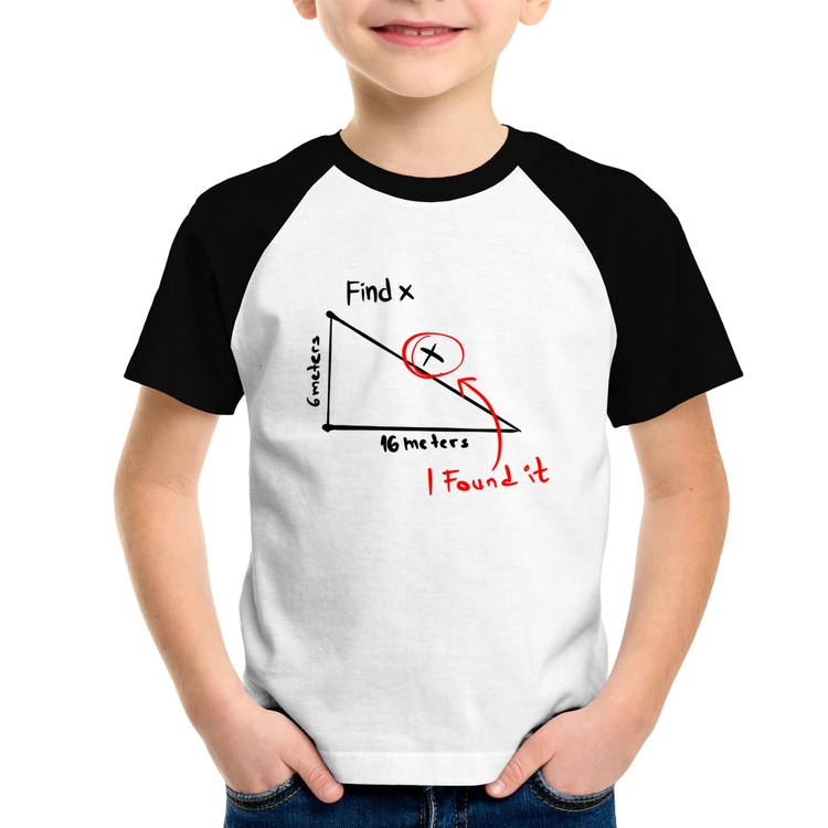 Camiseta Raglan Infantil Find The X