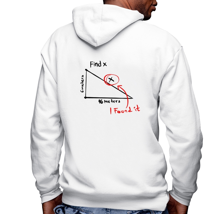 Blusa Moletom Find The X Masculina com Capuz e Zíper - Branca