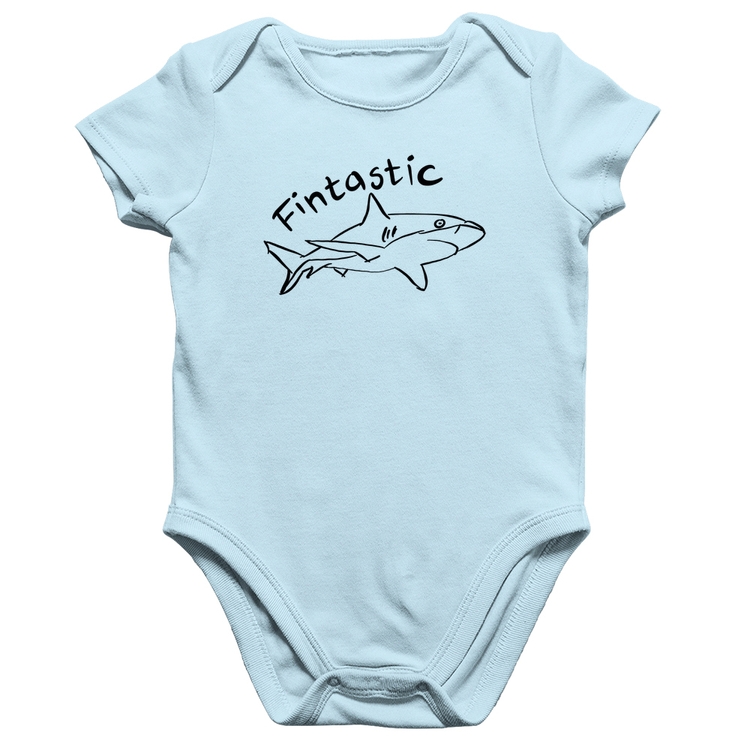Body Bebê Algodão Fintastic - Azul Bebê