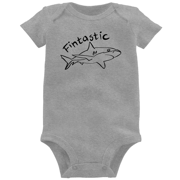 Body Bebê Fintastic - Cinza