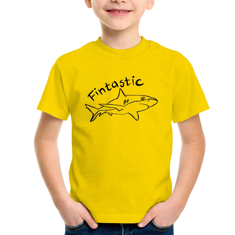Camiseta Infantil Fintastic - Amarela