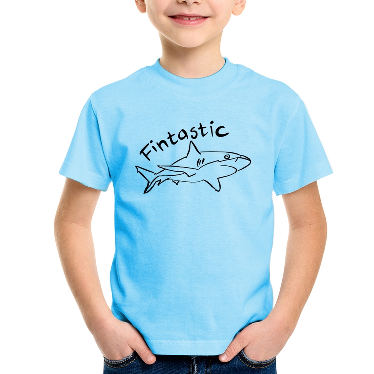 Camiseta Infantil Fintastic - Azul Bebê