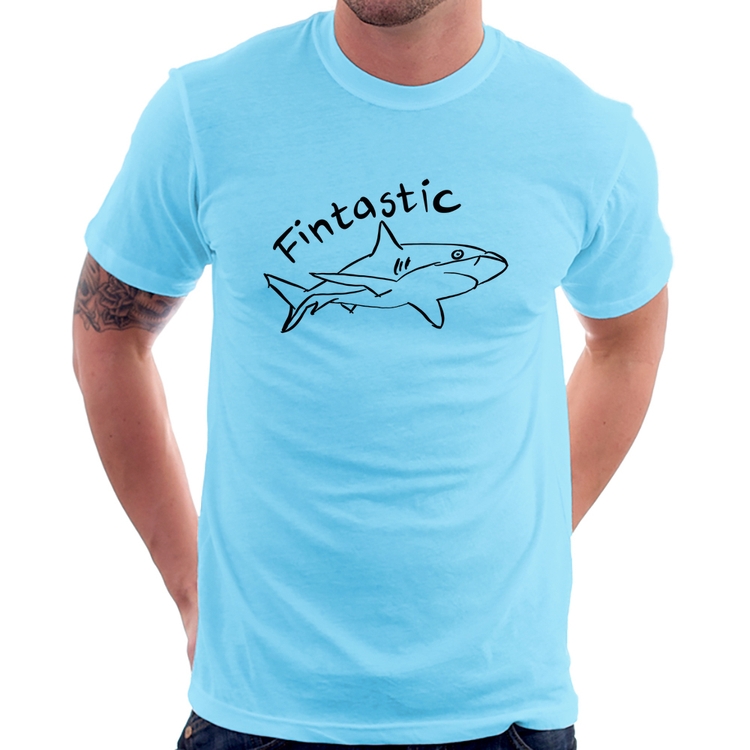 Camiseta Fintastic - Azul Bebê