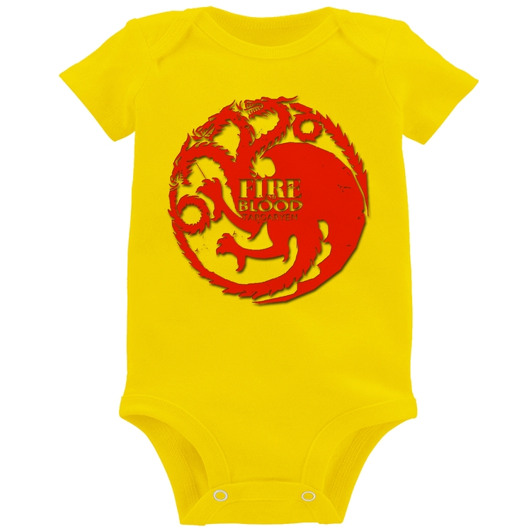 Body Bebê Fire and Blood Targaryen - Amarelo