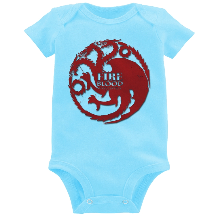 Body Bebê Fire and Blood Targaryen - Azul Bebê