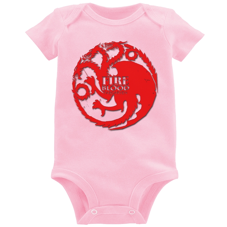 Body Bebê Fire and Blood Targaryen - Rosa Bebê