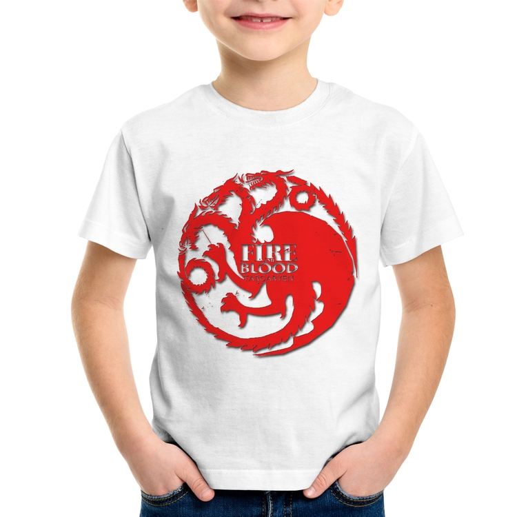 Camiseta Infantil Fire and Blood Targaryen
