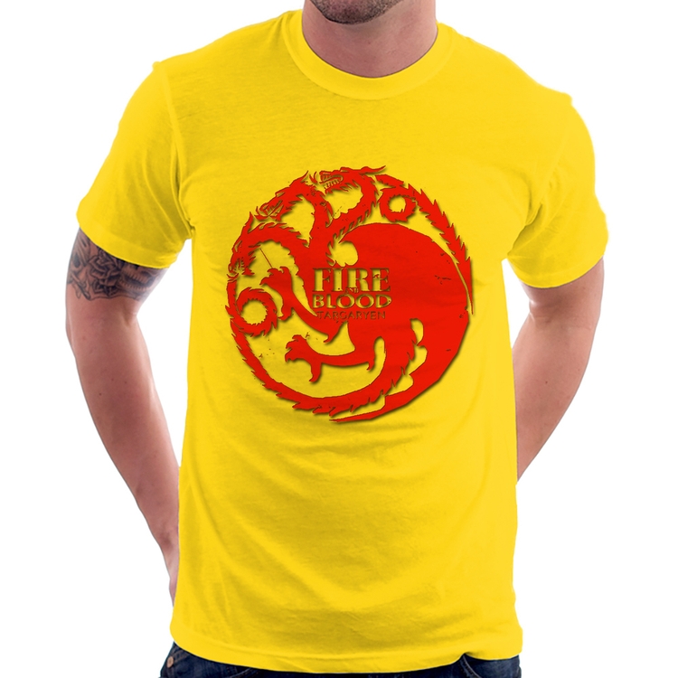 Camiseta Fire and Blood Targaryen - Amarela