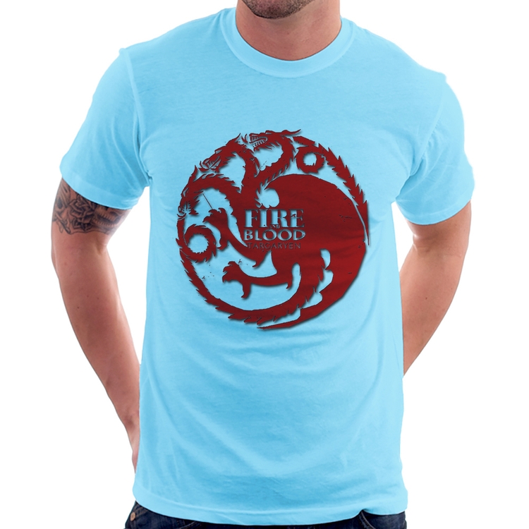 Camiseta Fire and Blood Targaryen - Azul Bebê