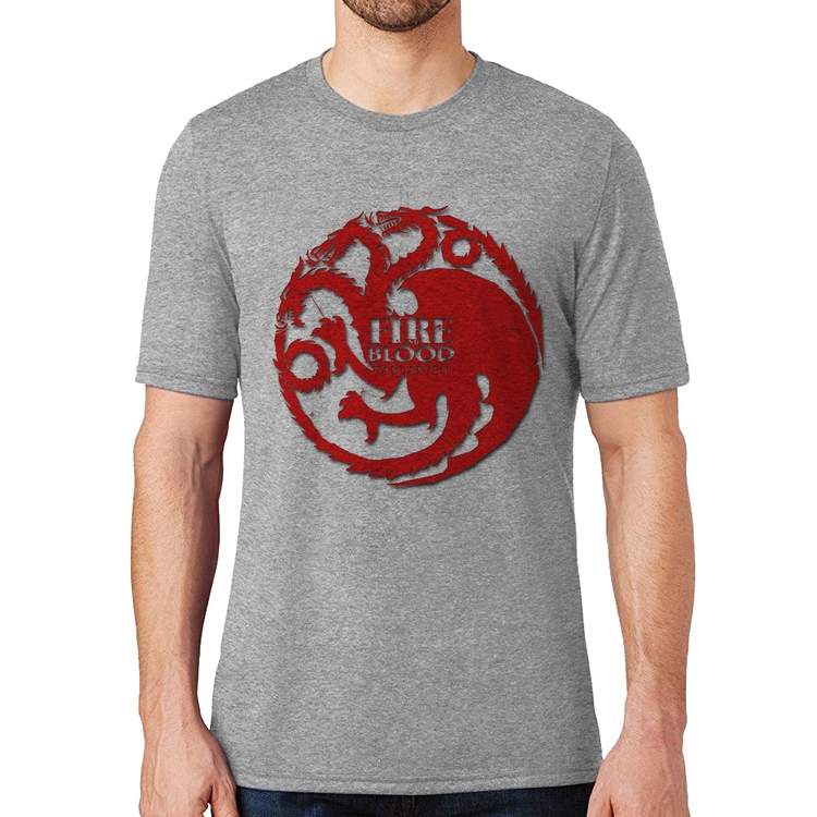 Camiseta Fire and Blood Targaryen - Cinza