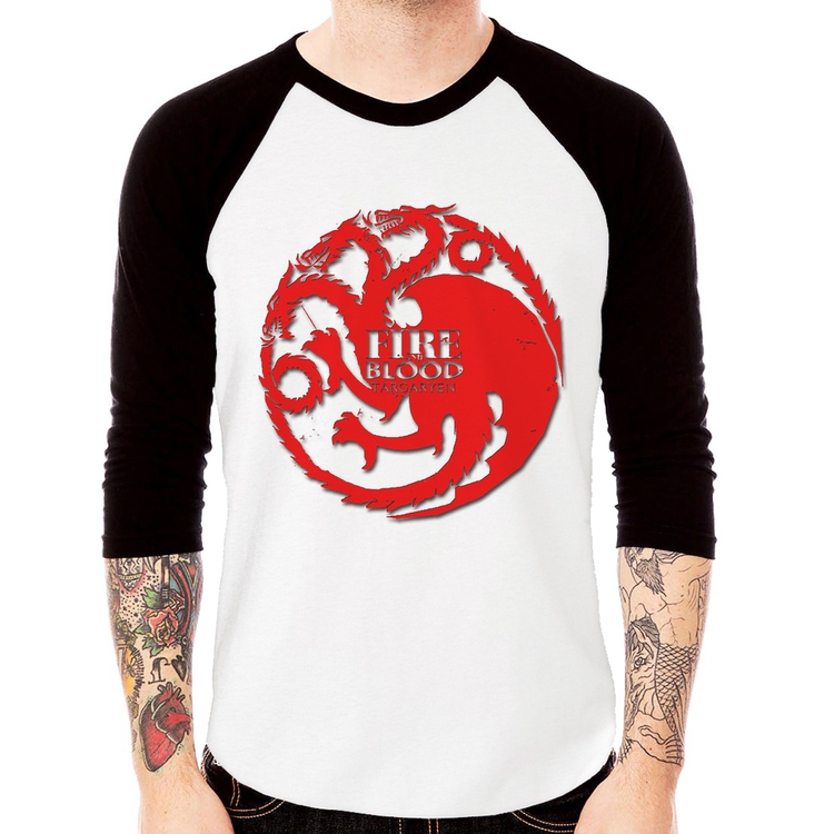 Camiseta Raglan Fire and Blood Targaryen Manga 3/4