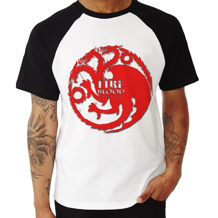 Camiseta Raglan Fire and Blood Targaryen