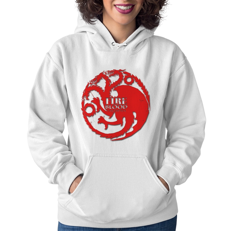 Moletom Feminino Fire and Blood Targaryen - Branco