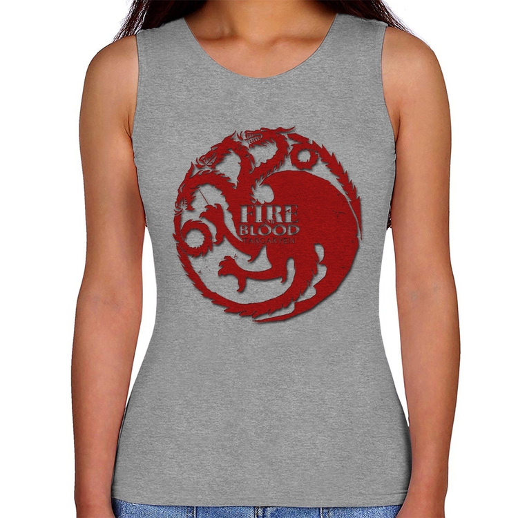 Regata Feminina Fire and Blood Targaryen - Cinza