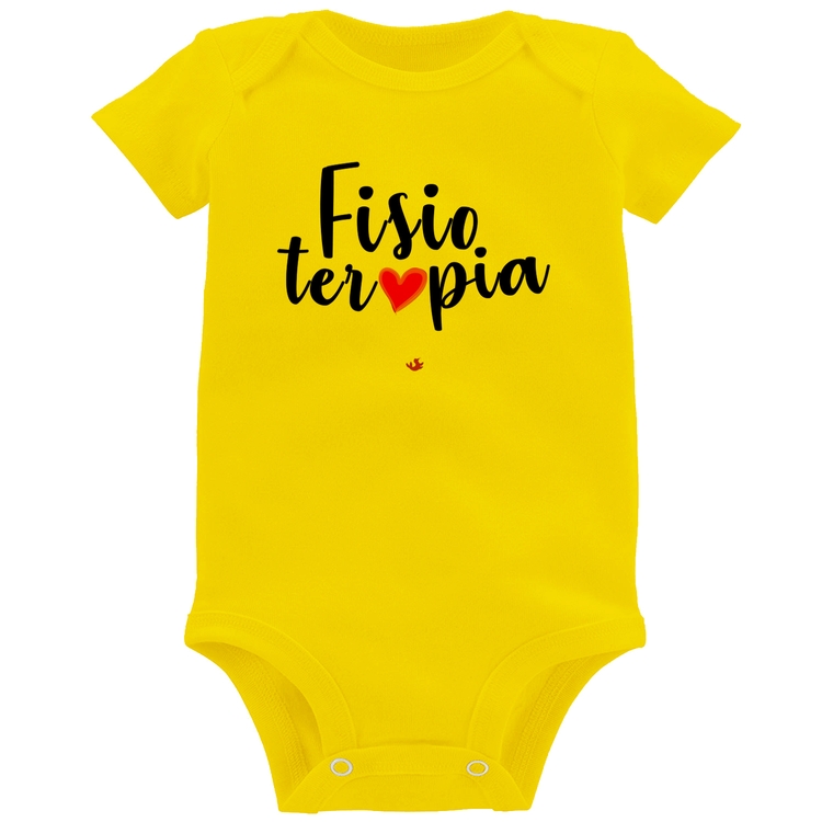 Body Bebê Fisioterapia por amor - Amarelo