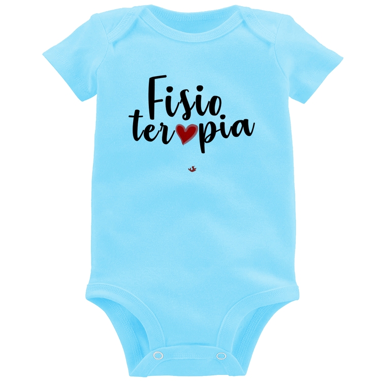 Body Bebê Fisioterapia por amor - Azul Bebê