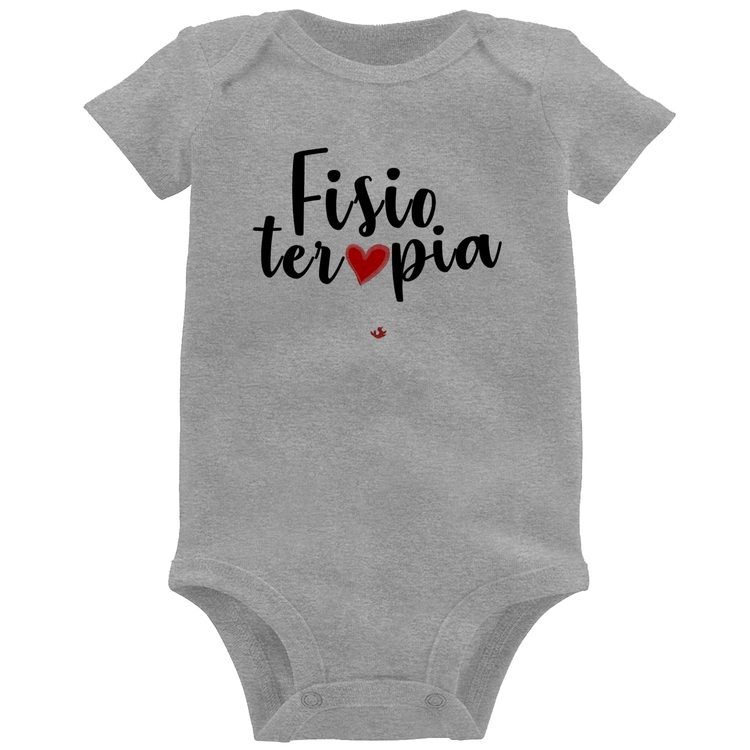 Body Bebê Fisioterapia por amor - Cinza