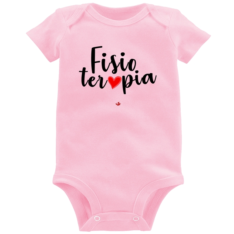 Body Bebê Fisioterapia por amor - Rosa Bebê
