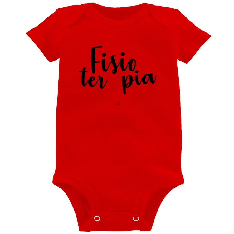 Body Bebê Fisioterapia por amor - Vermelho
