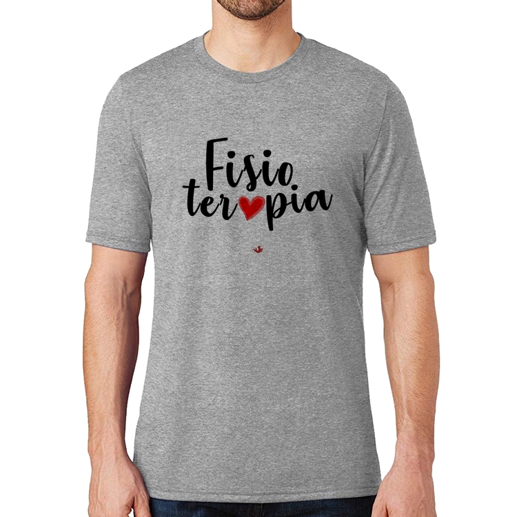 Camiseta Fisioterapia por amor - Cinza