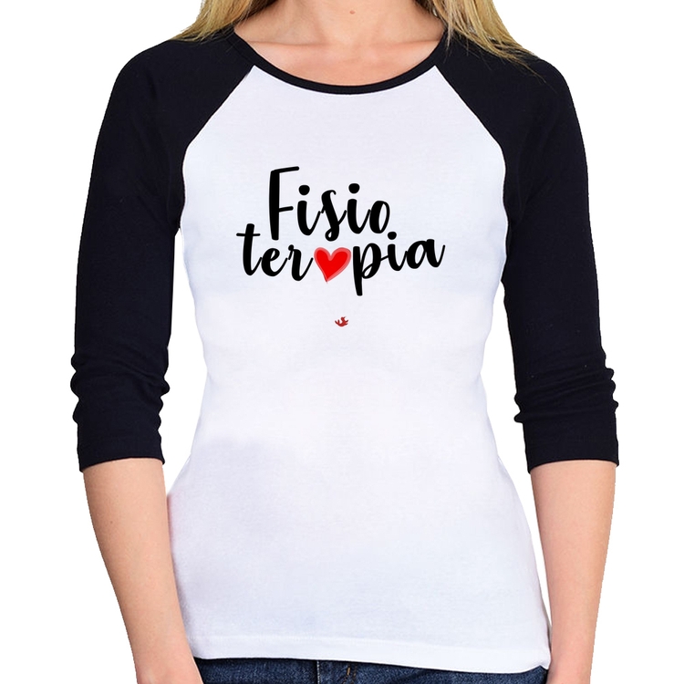 Baby Look Raglan Fisioterapia por amor Manga 3/4