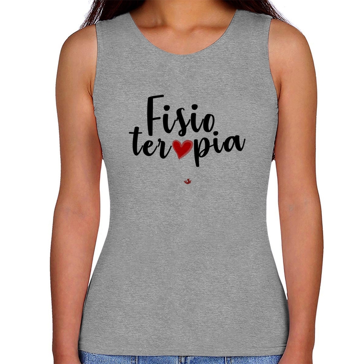 Regata Feminina Fisioterapia por amor - Cinza