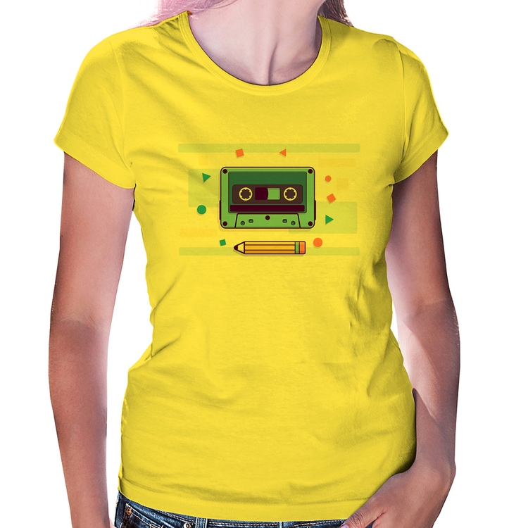 Baby Look Fita Cassete - Amarela