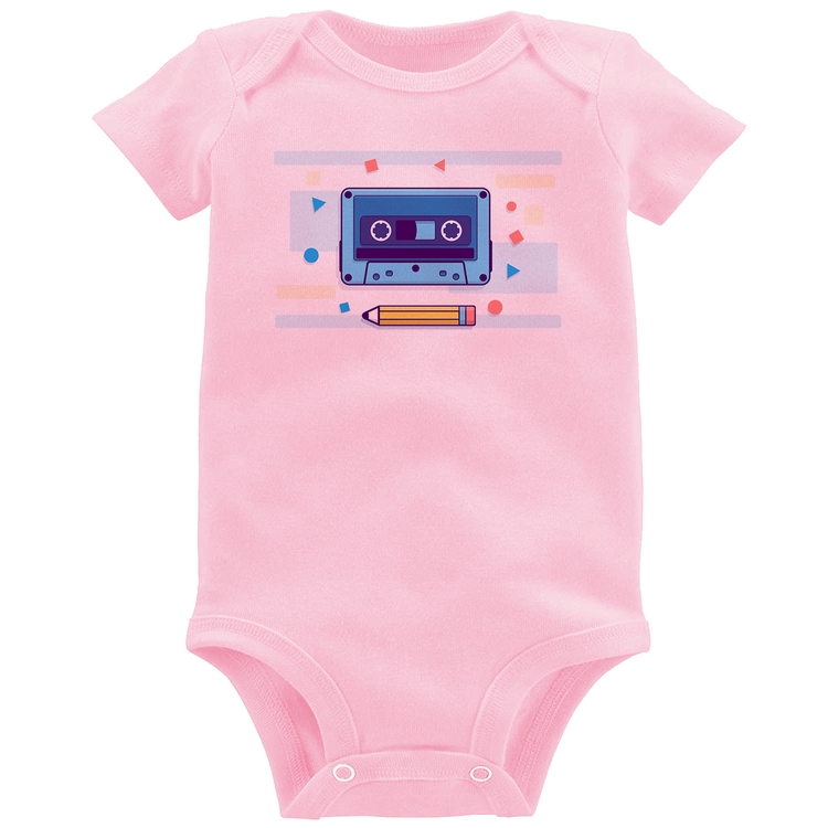 Body Bebê Fita Cassete - Rosa Bebê