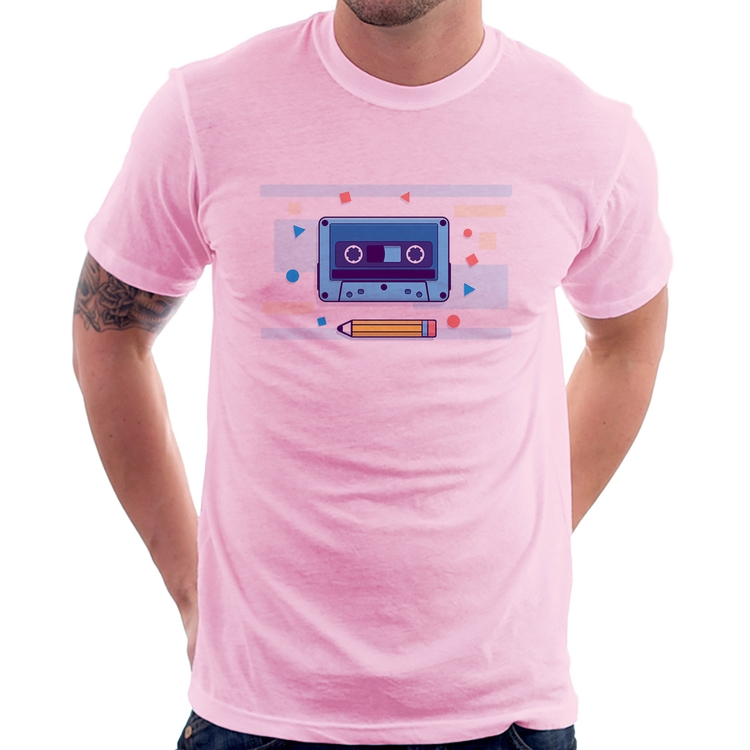 Camiseta Fita Cassete - Rosa Bebê