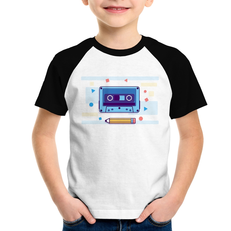 Camiseta Raglan Infantil Fita Cassete