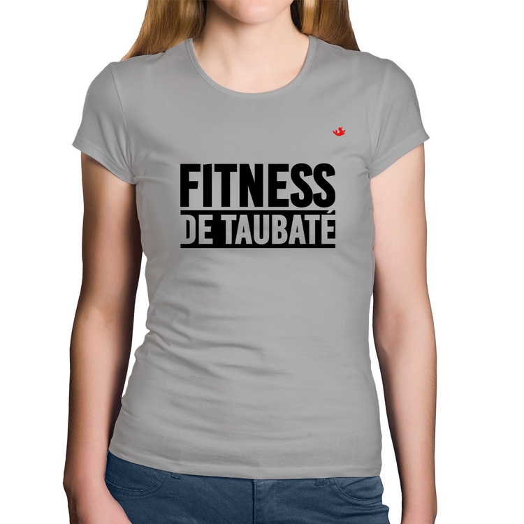 Baby Look Algodão Fitness de Taubaté - Cinza