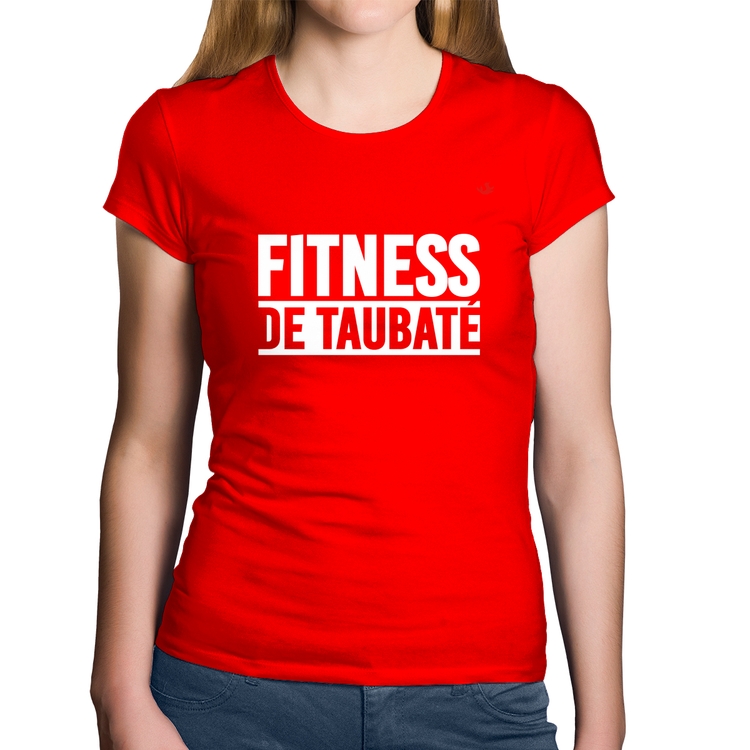 Baby Look Algodão Fitness de Taubaté - Vermelha