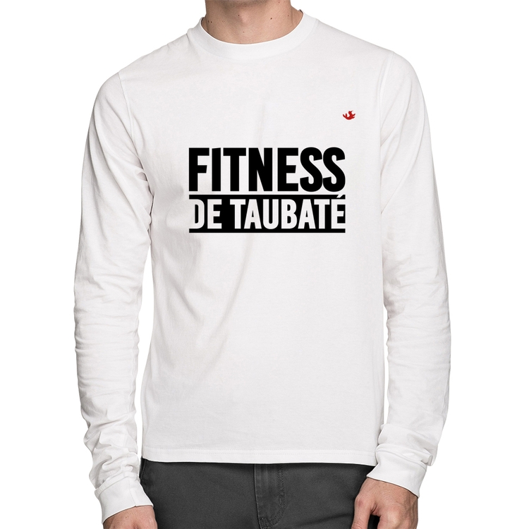 Camiseta Algodão Fitness de Taubaté Manga Longa - Branca