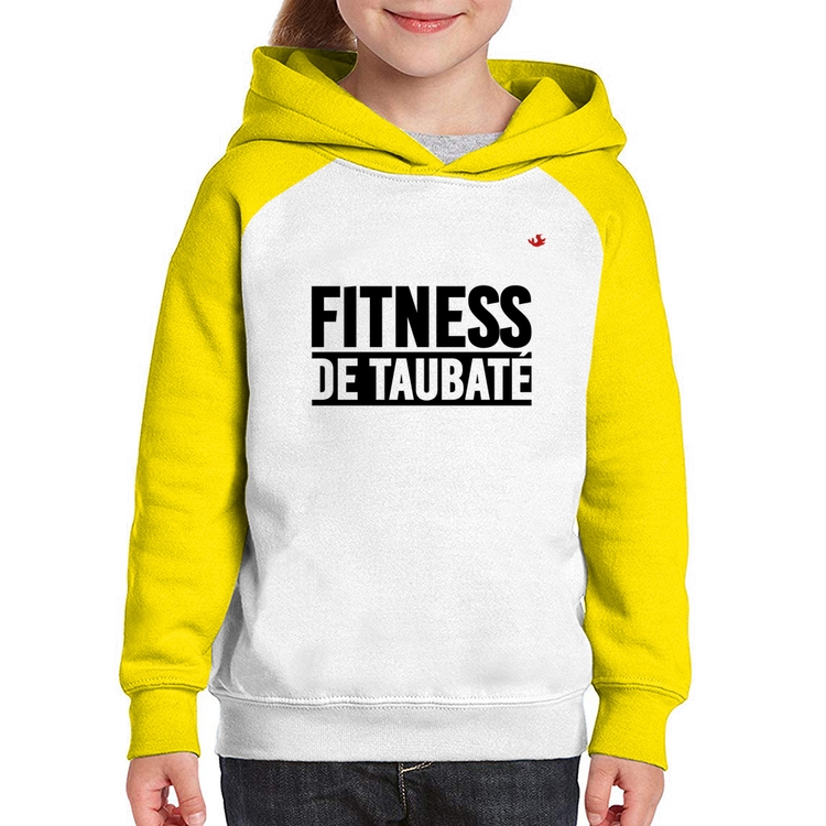 Moletom Infantil Fitness de Taubaté - Branco/Amarelo