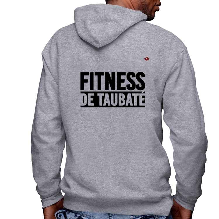 Blusa Moletom Fitness de Taubaté Masculina com Capuz e Zíper - Mescla