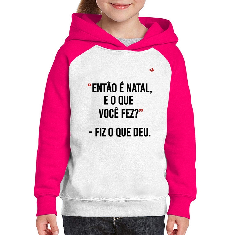 Moletom Infantil Fiz o que deu - Branco/Rosa