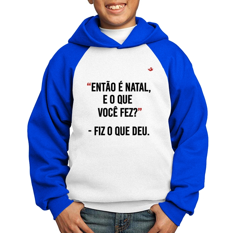 Moletom Infantil Fiz o que deu - Branco/Azul