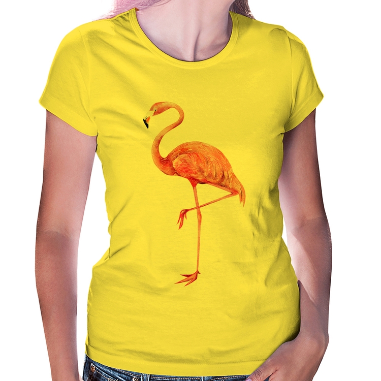 Baby Look Flamingo - Amarela