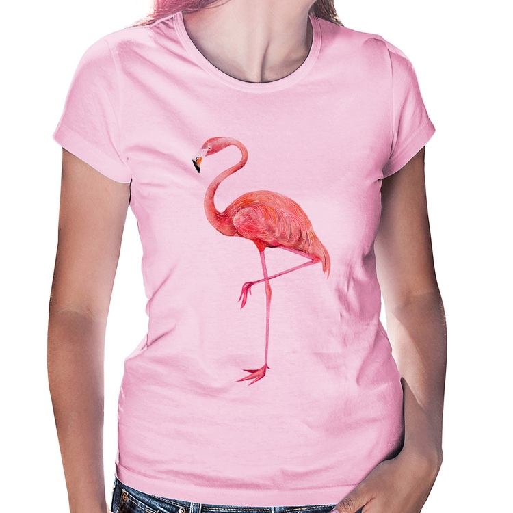 Baby Look Flamingo - Rosa Bebê