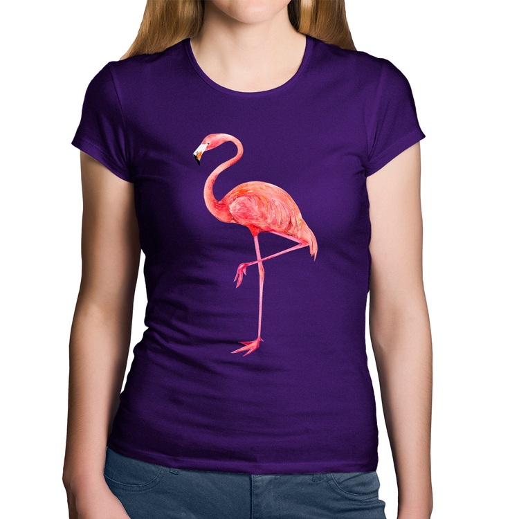 Baby Look Algodão Flamingo - Roxa