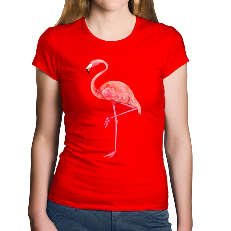 Baby Look Algodão Flamingo - Vermelha