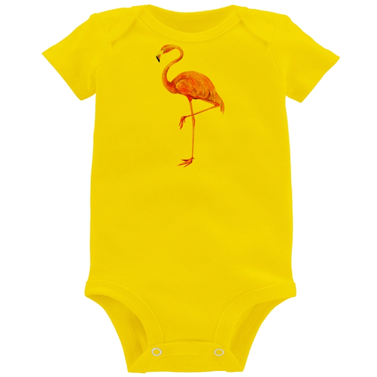 Body Bebê Flamingo - Amarelo