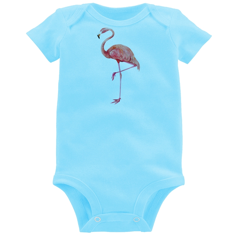 Body Bebê Flamingo - Azul Bebê