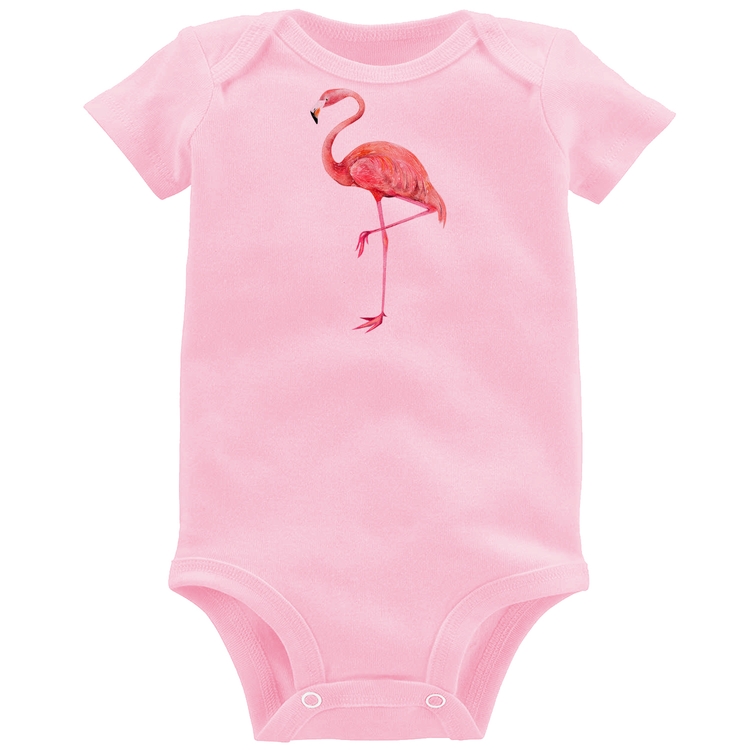 Body Bebê Flamingo - Rosa Bebê