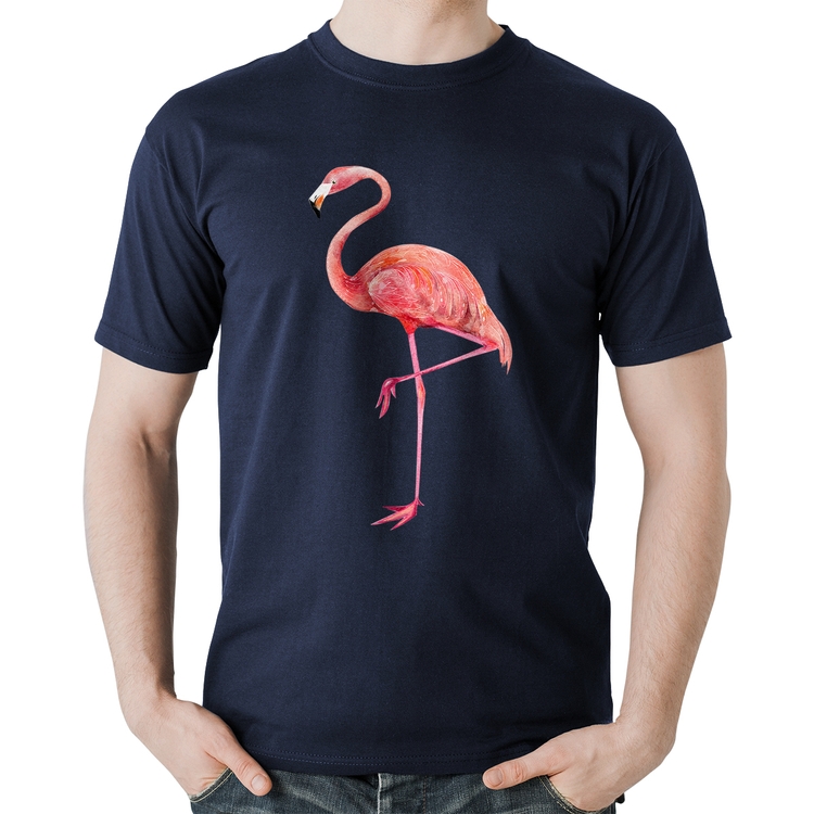 Camiseta Algodão Flamingo - Marinho