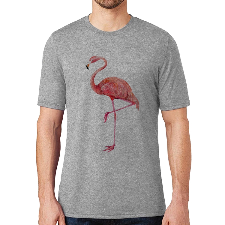 Camiseta Flamingo - Cinza