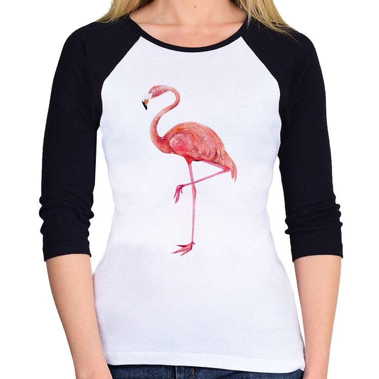 Baby Look Raglan Flamingo Manga 3/4