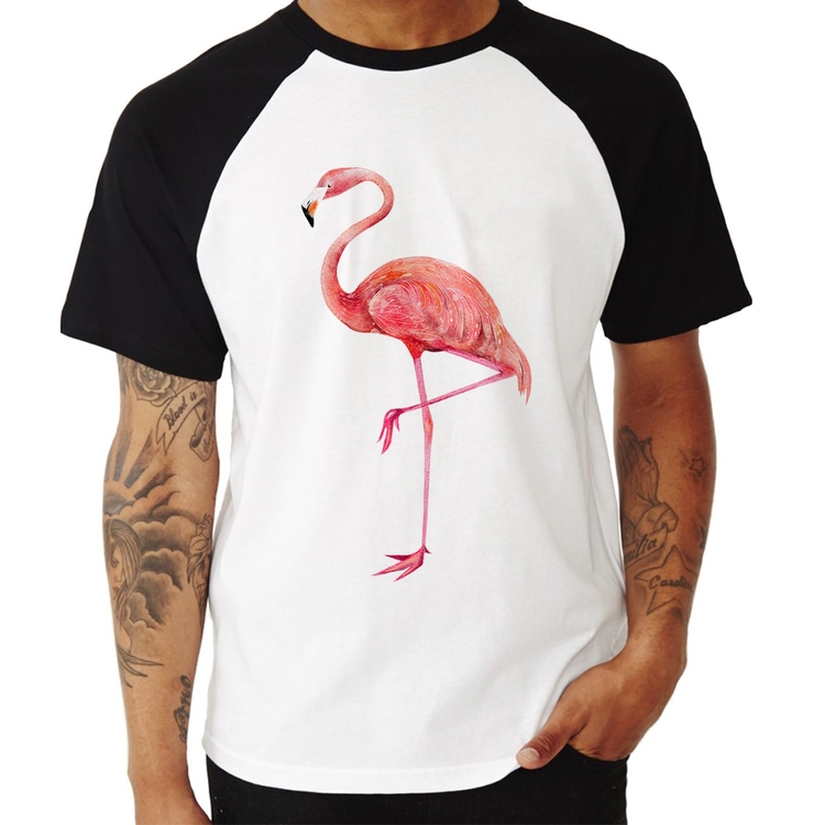 Camiseta Raglan Flamingo
