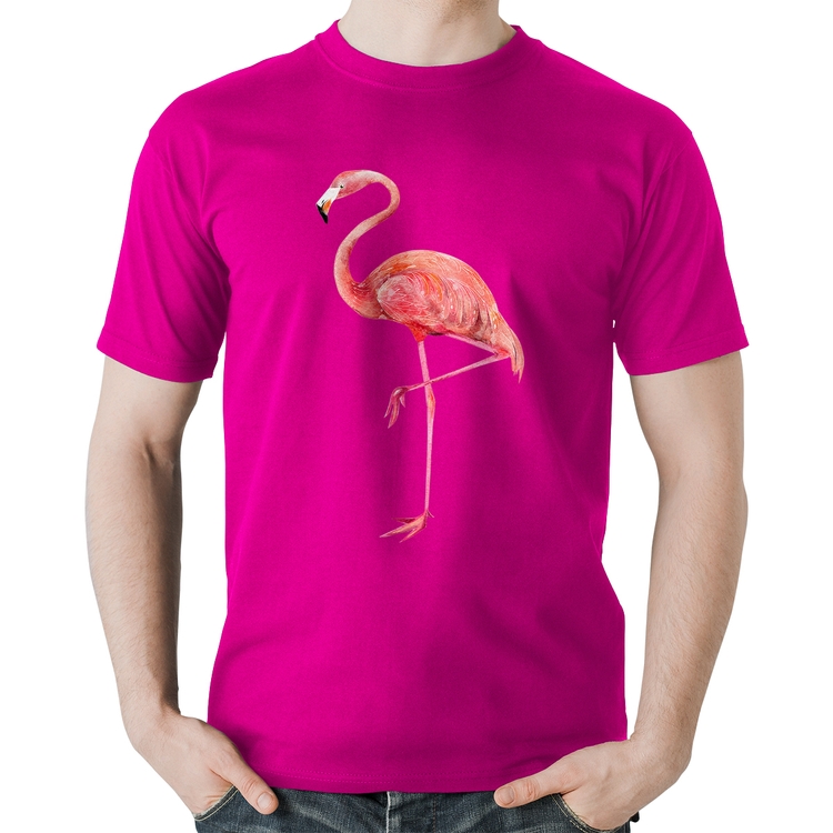 Camiseta Algodão Flamingo - Rosa